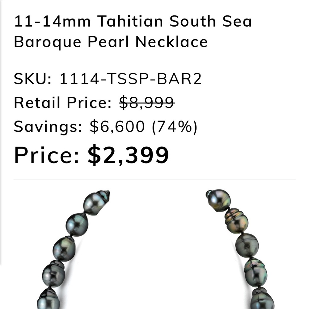 South Sea black Baroque pearl
